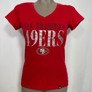 San Francisco 49ers NFL '47 Glitter Red T-Shirt Women's SMALL
